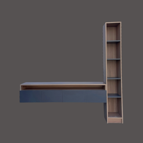 Rack TV flotante + Librero